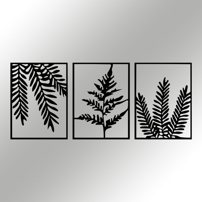 Wallity Yakomoz Escultura de Pared de Metal Negra 118 x 50 cm